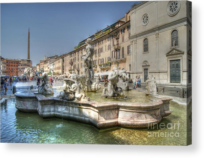 Rome Acrylic Print featuring the photograph Plaza Navona Rome by David Birchall