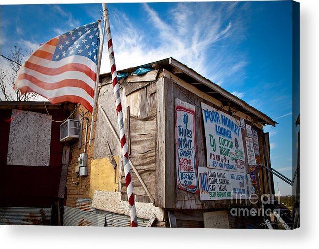 Po Monkey Acrylic Print featuring the photograph Po Monkeys Lounge Merigold Mississippi by T Lowry Wilson