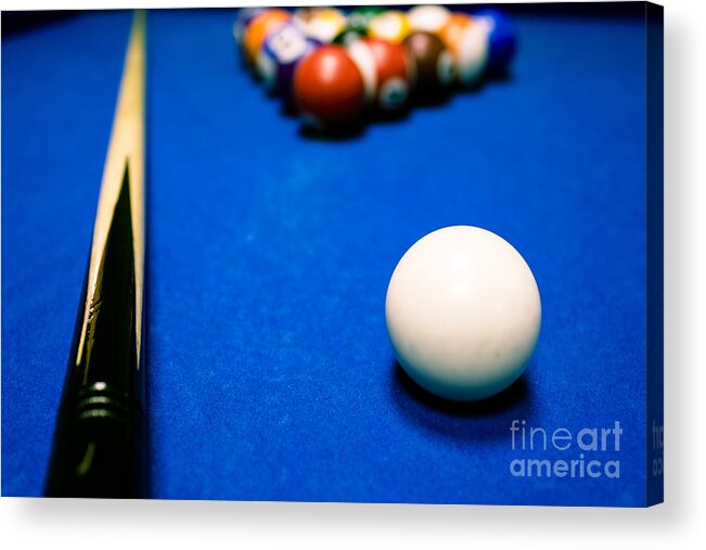 Pool Acrylic Print featuring the photograph 8 Ball Pool Table by Andy Myatt