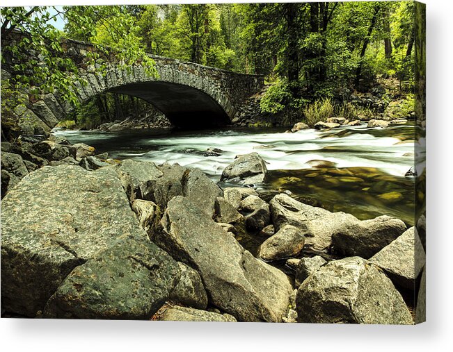 Pohono Bridge Acrylic Print featuring the photograph Pohono Bridge Yosemite by Ben Graham