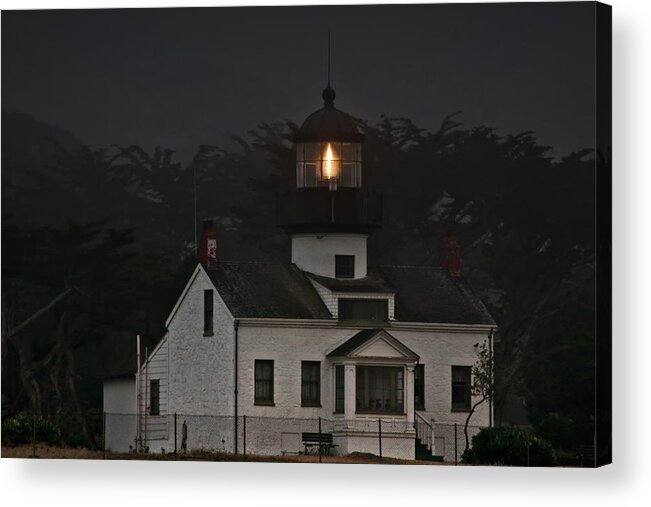 Point Pinos Lighthouse Acrylic Print featuring the photograph Point Pinos Lighthouse CA by Alexandra Till