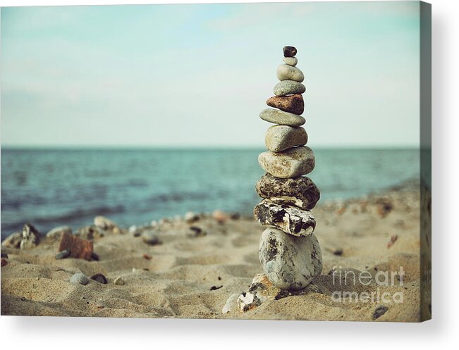 Stones Acrylic Print featuring the photograph Poised by Hannes Cmarits