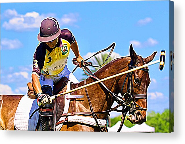 Alicegipsonphotographs Acrylic Print featuring the photograph Polo Swing by Alice Gipson