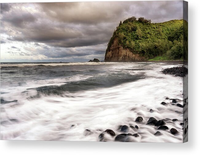 Hawaii Acrylic Print featuring the photograph Pololu Whitewash by Christopher Johnson