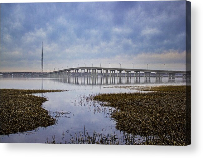 Ponquogue Acrylic Print featuring the photograph Ponquogue Bridge Hampton Bays NY by Robert Seifert