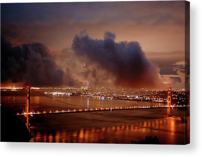 Golden Gate Bridge Acrylic Print featuring the photograph Poof by David Armentrout