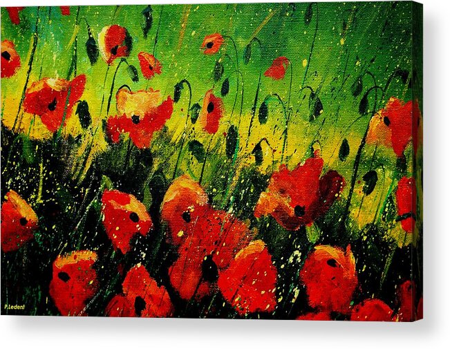 Poppies Acrylic Print featuring the painting Poppies Poppies by Pol Ledent