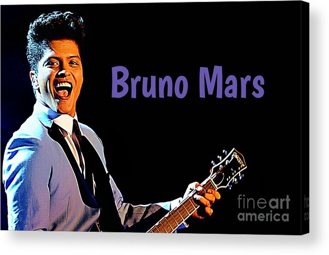Poster Of Bruno Mars Acrylic Print featuring the photograph Poster of Bruno Mars by John Malone