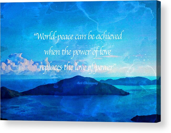 Sri Chimney Quote Acrylic Print featuring the painting Power of Love by Joan Reese