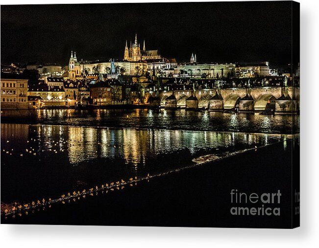 Prague Acrylic Print featuring the photograph Prague Nights by David Meznarich