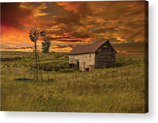 Prairie Acrylic Print featuring the photograph Prairie Barn by Jonas Wingfield
