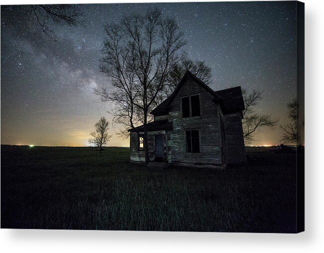 Sky Acrylic Print featuring the photograph Prairie Gold and Milky Way by Aaron J Groen
