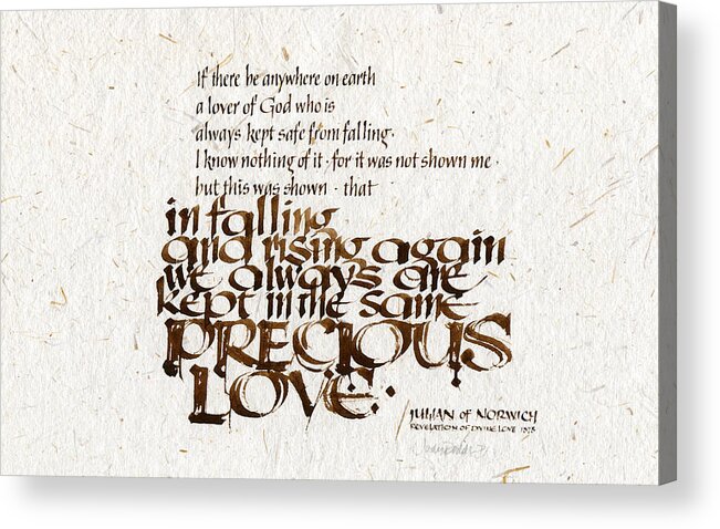 Julian Of Norwich Acrylic Print featuring the painting Precious Love by Judy Dodds