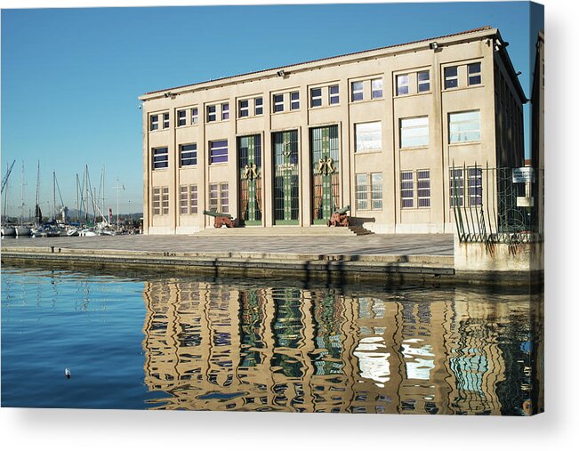 Seascape Acrylic Print featuring the photograph Prefecture Marin, Toulon by Jean Gill