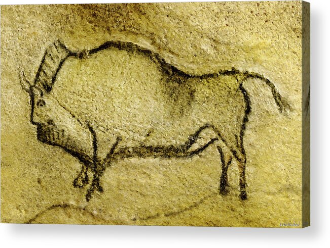 Bison Acrylic Print featuring the digital art Prehistoric Bison 2 - La Covaciella by Weston Westmoreland