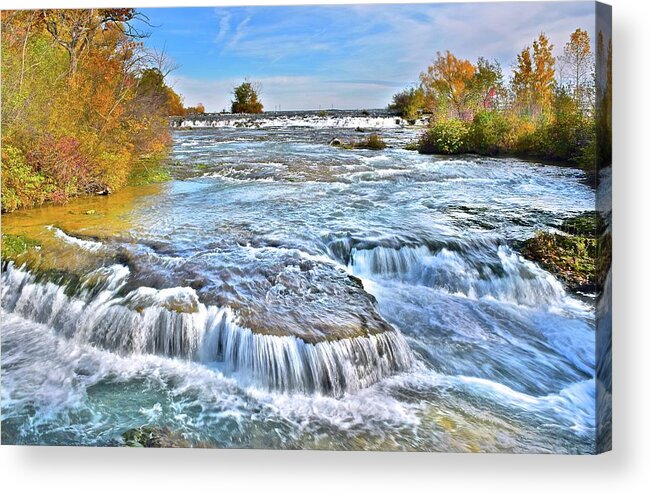 Waterfall Acrylic Print featuring the photograph Preparing for the Big Fall by Frozen in Time Fine Art Photography