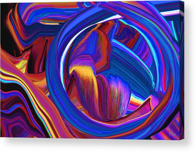 Original Modern Art Abstract Contemporary Vivid Colors Acrylic Print featuring the digital art Prime 0 by Phillip Mossbarger