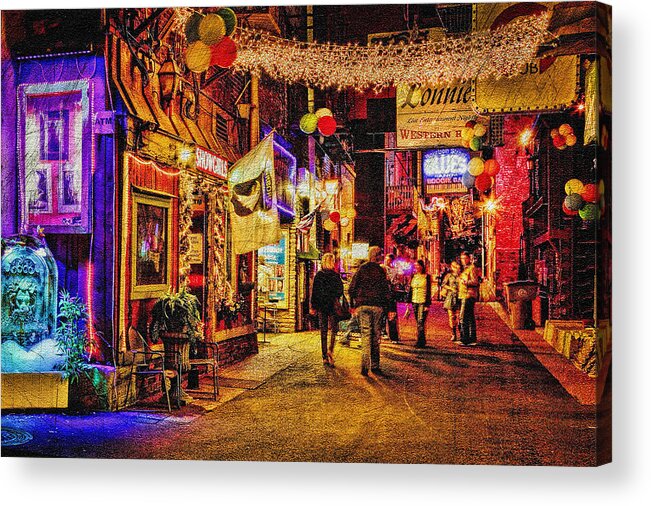 Printers Alley Nashville Tennessee Acrylic Print featuring the photograph Printers Alley by Diana Powell