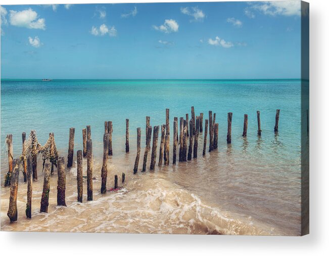 Mexico Acrylic Print featuring the photograph Progresso Beach by Ray Devlin