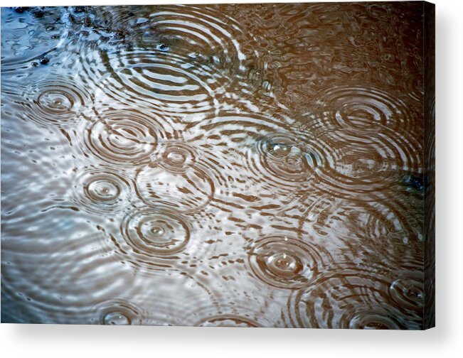 Rain Acrylic Print featuring the photograph Puddle Patterns by Gwyn Newcombe