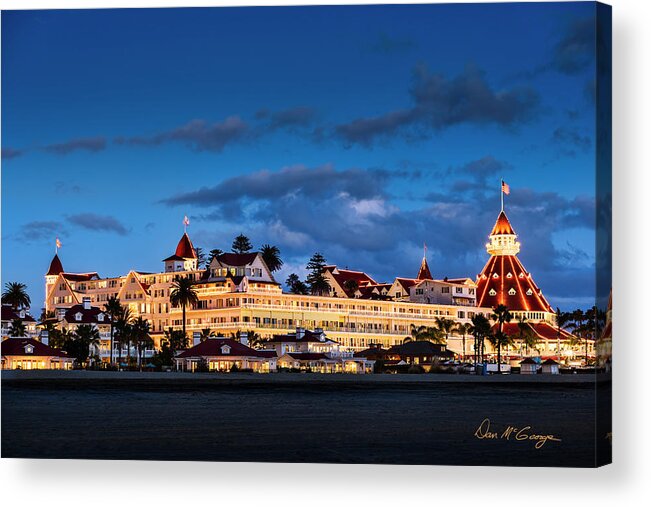 Hotel Del Coronado Acrylic Print featuring the photograph Pure and Simple by Dan McGeorge