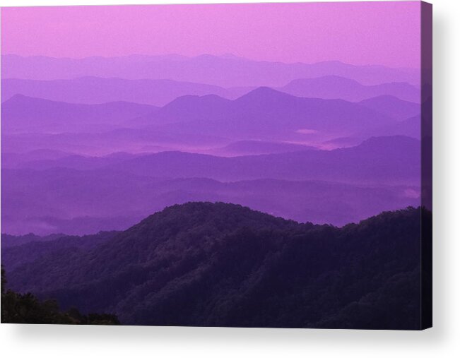 Asheville Acrylic Print featuring the photograph Purple Mountains by Joye Ardyn Durham