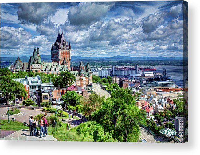 Quebec City Acrylic Print featuring the photograph Quebec City Overlook by David Thompsen