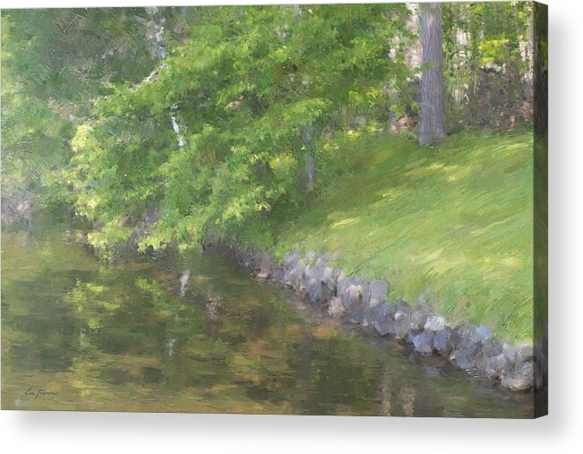 Lake Acrylic Print featuring the painting Quiet Place by Ben Thompson