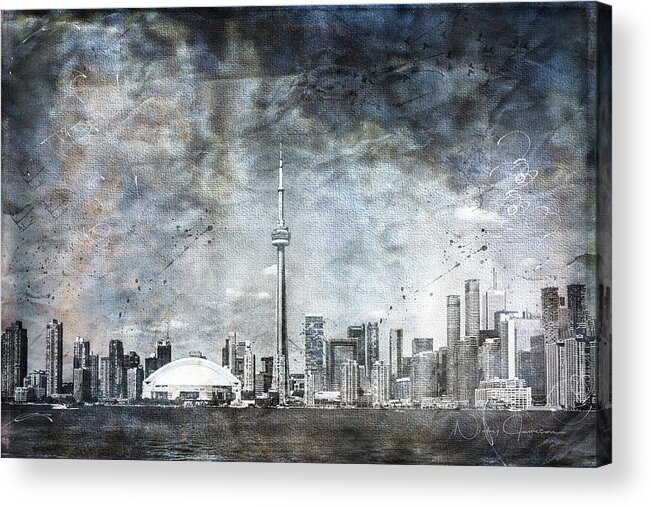 Toronto-skyline Acrylic Print featuring the digital art Quiet Sky by Nicky Jameson