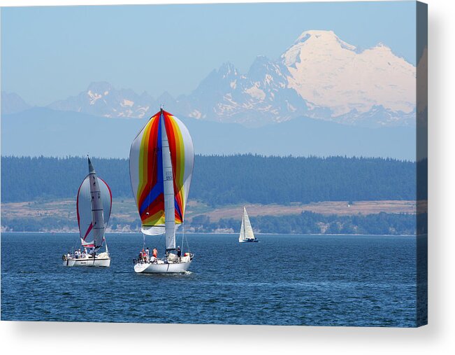 Boating Acrylic Print featuring the photograph Race Week 2006 BO1094 by Mary Gaines