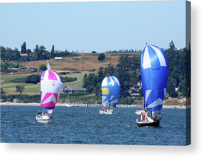 Sailboats Acrylic Print featuring the photograph Race Week 2007 BO1087 by Mary Gaines