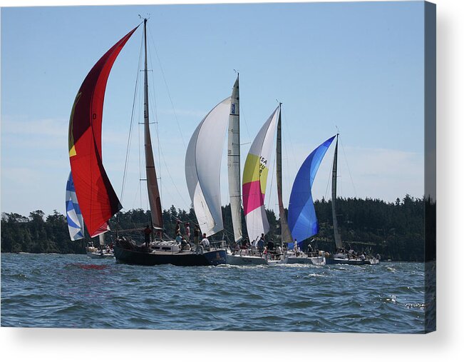 Sailboats Acrylic Print featuring the photograph Race Week 2007 BO1258 by Mary Gaines