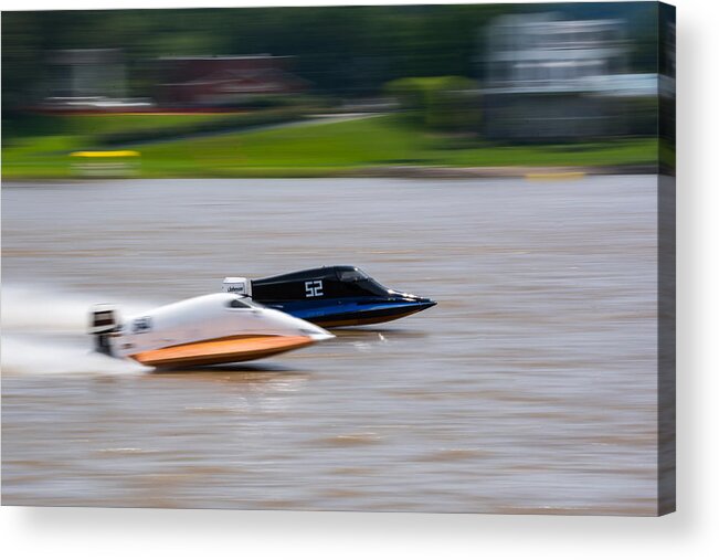 Racing Acrylic Print featuring the photograph Racing On The Ohio by Holden The Moment