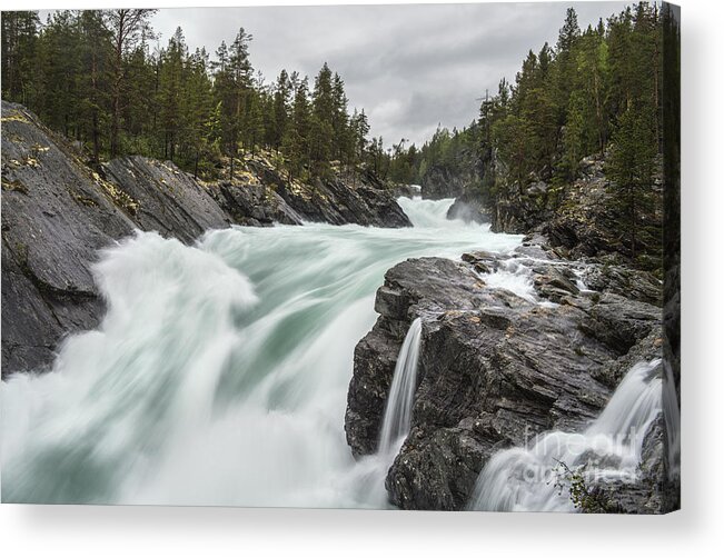 Waterfall Acrylic Print featuring the photograph Raging River by David Lichtneker