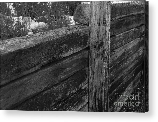Railroad Ties Acrylic Print featuring the photograph Railroad ties by Robert WK Clark