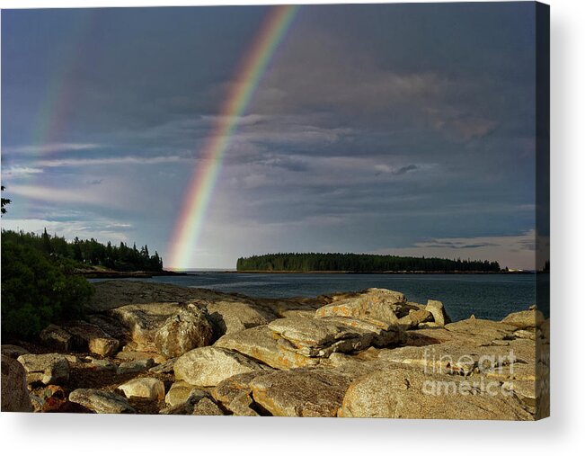 Rainbow Acrylic Print featuring the photograph Rainbow, Owls Head, Maine by Kevin Shields