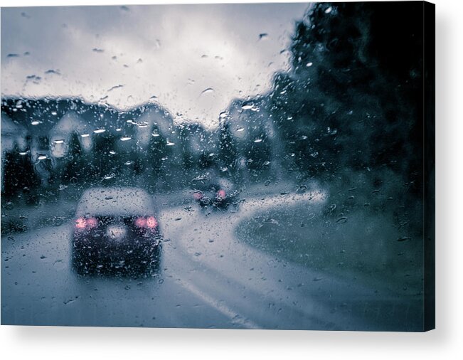 Rainy Drive Acrylic Print featuring the photograph Rainy Day In June by David Sutton