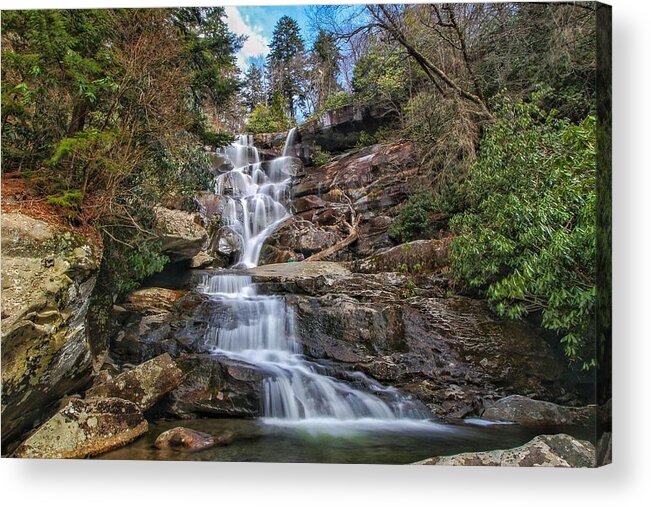 Ramsey Cascades Acrylic Print featuring the photograph Ramsey Cascades - Tennessee Waterfall by Chris Berrier