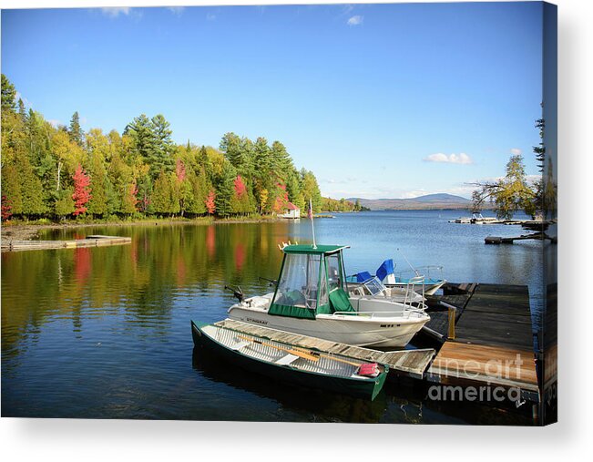 Maine Acrylic Print featuring the photograph Rangeley Lake Boats by Alana Ranney