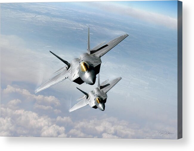 Aviation Acrylic Print featuring the digital art Raptor Element by Peter Chilelli