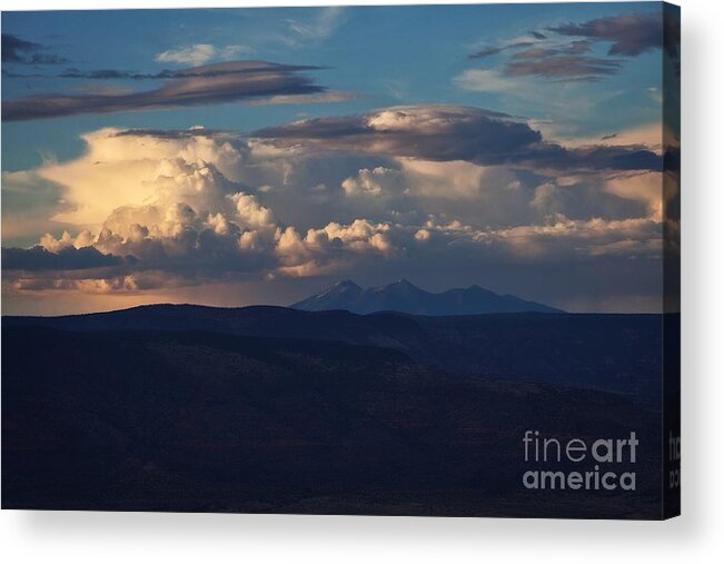 Storm Acrylic Print featuring the photograph Rare June Storm Glow San Francisco Peaks by Ron Chilston