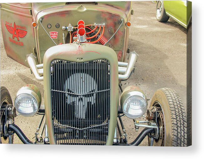 Ratrod Acrylic Print featuring the photograph Ratrod Skull by Darrell Foster