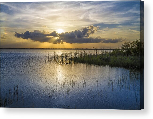 Clouds Acrylic Print featuring the photograph Rays Over the Marsh by Debra and Dave Vanderlaan