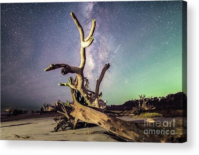 Milky Way Acrylic Print featuring the photograph Reaching for the Galaxy by Robert Loe