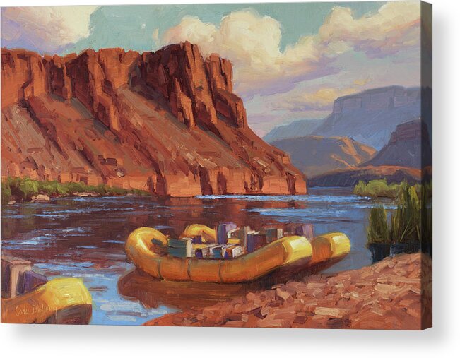 Grand Canyon River Scenes Acrylic Print featuring the painting Ready to Launch by Cody DeLong