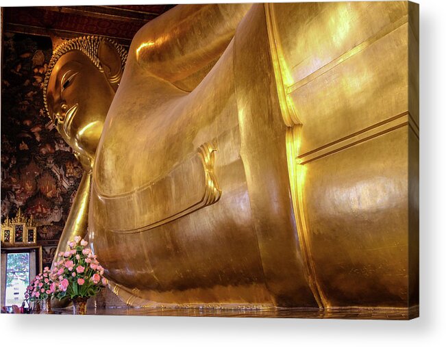 Buddha Acrylic Print featuring the photograph Reclining Buddha, Bangkok, Thailand by Aashish Vaidya