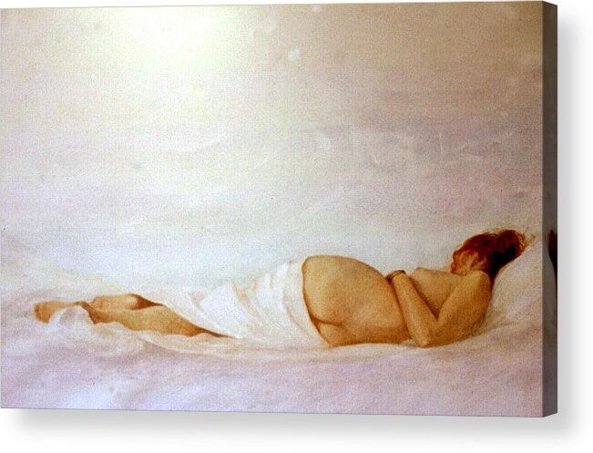 Reclining Nude Acrylic Print featuring the painting Reclining Nude 2 by David Ladmore