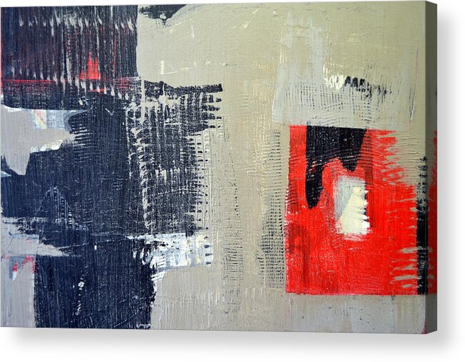 Textural Acrylic Print featuring the painting Red and Black Study 2.0 by Michelle Calkins