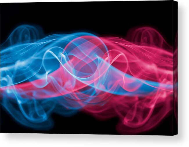 Smoke Acrylic Print featuring the photograph Red and Blue Smoke by Levin Rodriguez