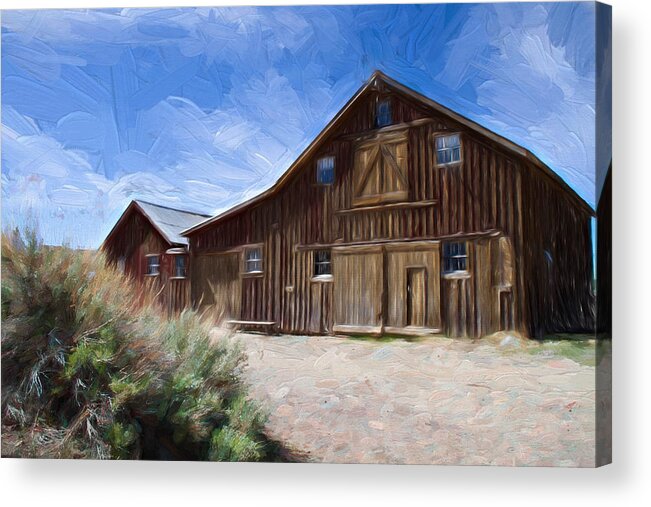 Bodie Hills Acrylic Print featuring the photograph Red Barn of Bodie by Lana Trussell
